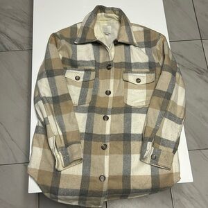 Joie Plaid Long Shacket size M